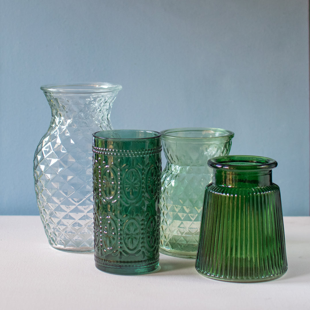 Clear large glass vase