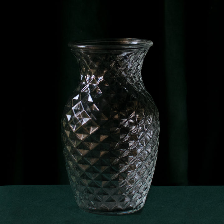 Clear large glass vase