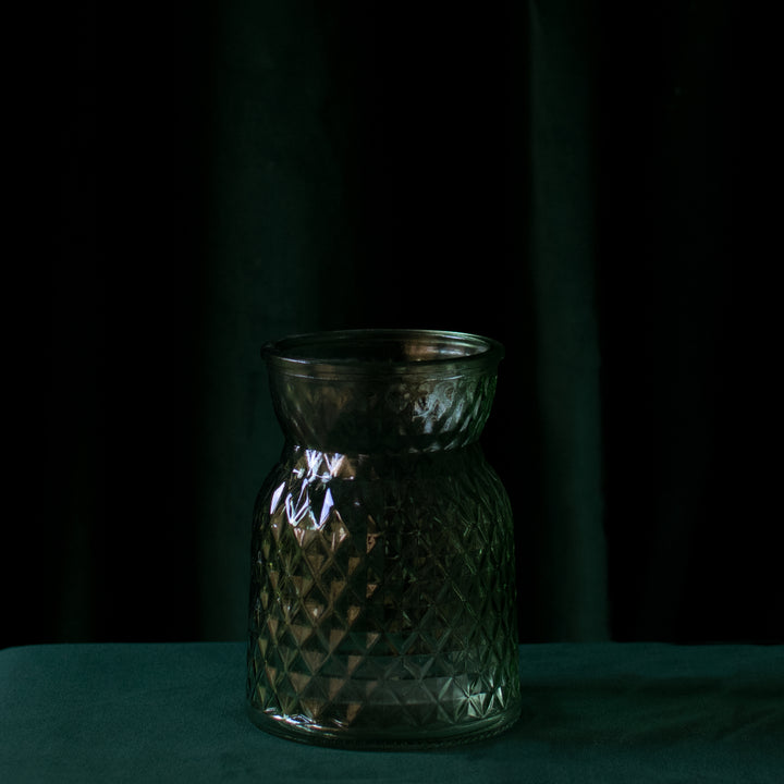 Small green glass vase